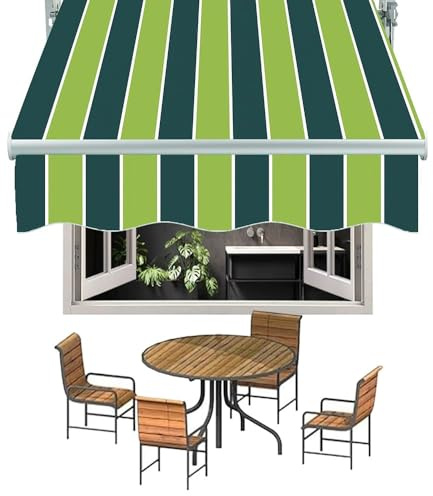 Toldo de repuesto para exteriores, tela verde para patio, refugio con cenefa, 4.5 x cubierta de parasol para mercado, tienda, balcón e impermeable