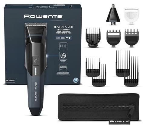 Rowenta X-Series 700, 11-i-1 multifunktionsgräsklippare, självvässande blad i rostfritt stål med hög kolhalt, vattentät, TN9610E0