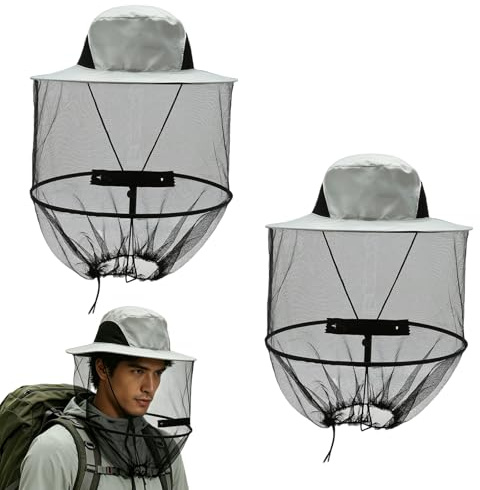 SZSMW 2pcs Chapeau Moustiquaire - Moustiquaire de Tete-Chapeau D'Apiculteur