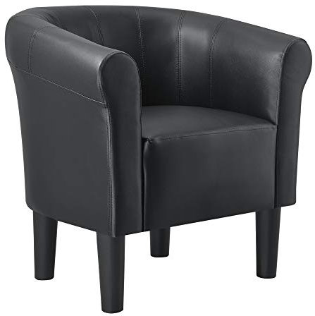 [en.casa] Sessel 70x70x58cm Schwarz Kunstleder Clubsessel Relaxsessel