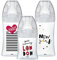 DODIE Kit Naissance - 3 Biberons Anti-Colique Sensation+ en Verre (1x150 mL; 2x270 mL) - Tétine Plate - Sans BPA – City