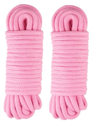 WYSUMMER Corda morbida, 2 pezzi, 10 m, 8 mm, multiuso, in cotone spesso, per lavori artigianali, colore rosa