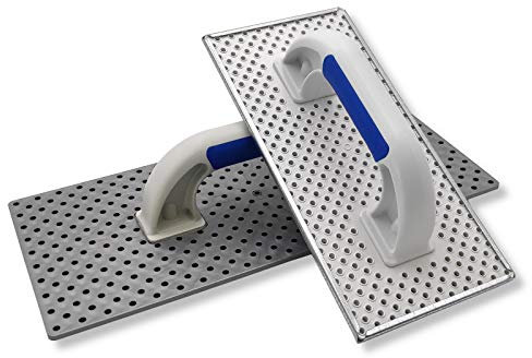 DEWEPRO® WDVS Lot de 2 planches à poncer - 270 x 130, 365 x 165 mm - 1 planche à râper avec revêtement en tôle d'acier galvanisée et 1 avec revêtement râpe en plastique - Planche de nivellement -