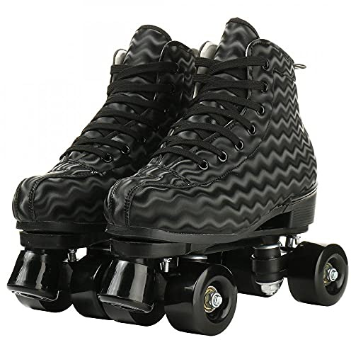 Jessie Womens Roller Skates Water Ripple High-Top Four-Wheel Outdoor Skates