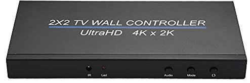 Swallows Video Wall Controller 2X2, 4K 60Hz 2x2 TV Video Wall Controller Screen Stitching Processor Splicer 2x1 3x1 1x3 1x2 4x1 1x4 HD Video Splicer per PS4 HDTV (4K 60HZ)