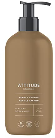 ATTITUDE Liquid Hand Soap, EWG Verified, Plant and Mineral-Based, Dermatologically Tested, Vegan, Vanilla Caramel, 473 mL