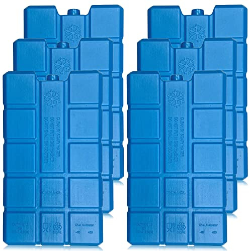 VIROSA Freezer Ice Blocks | Pack of 6 | Reusable and Space Saving | Ideal for keeping Food and Drinks cold and LONG LASTING in Lunch Boxes, Ice Box, Beach, Picnic, Fishing and Camping