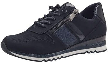 MARCO TOZZI Damen Sneaker flach mit Schnürsenkeln Freizeit, Blau (Dk.Navy Comb), 40 EU