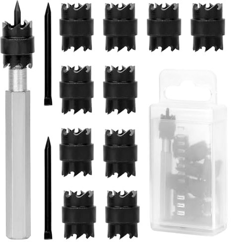 QWORK® 13 Pezzi Saldatura a Punti, 3/8 Frese per Saldatura a Punti con Gambo Esagonale, per Lamiere Sottili in Acciaio Inossidabile, Ferro, Alluminio