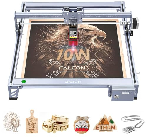 Creality 10W Engraving Machine, Engraver Cutter with 0.06mm High Precision, 10000mm/min Speed for Wood, Metal, Acrylic, Glass and Leather, Engraving Area 400 x 415mm