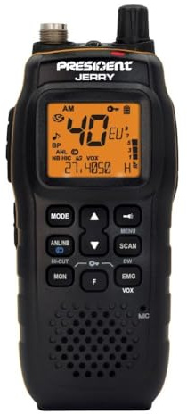 Handheld CB Radio President Jerry AM/FM, VOX, NB, HI CUT, ANL, ASC