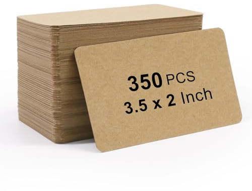 Coideal Kraft Blank Business Cards, 350 Pcs Small Manila Message Note Card Paper Tags, 3.5 x 2 Thank You Greeting Gift Cards