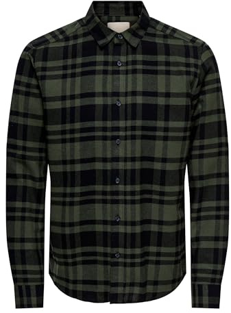 ONLY & SONS Onsgudmund Ls Chemise à Carreaux Noos, Marron, L