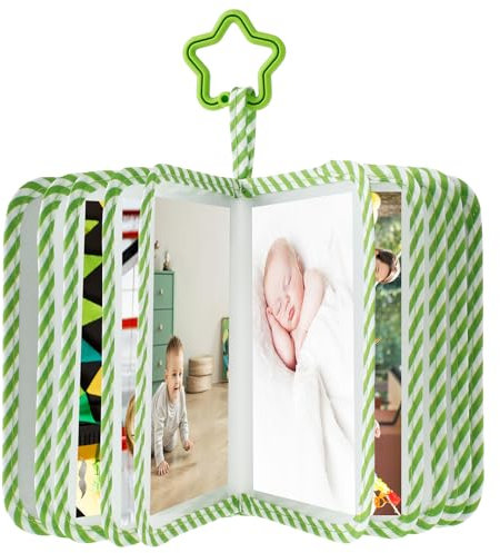 Baby Photo,Panda Pattern Baby Cloth Album,Holds 4X6in Pictures Lovely Photo Cloth Book My First Photo Book First Year Soft Memory Album With Pentastar Shape Teether for Shower Party Favors