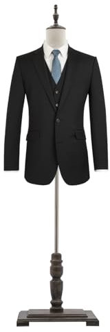 Manichino a forma di abito regolabile in altezza 150 – 180 cm, professionale, in lino spesso con base in legno, da uomo e da donna