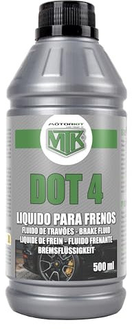 MOTORKIT Fluido Freni DOT 4 500 ml. Prestazioni Superiori in Condizioni Estreme. Protezione Contro l'usura e la corrosione.