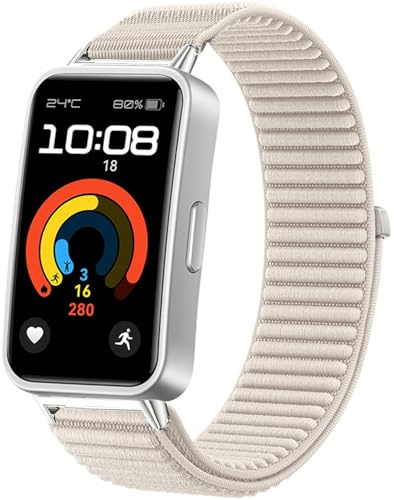 Issinlky nylonarmband kompatibelt med Band 8/9/10, elastiskt sportarmband för Band 8/9/10 kvinnor män