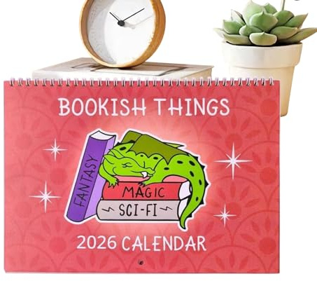 2026 Väggkalender, fantasy och sci-fi humor långsvansplanerare, spiralbunden månatlig organiseringsfunktion, årlig kalendertillbehör med användning för vardagsrum arbetsrum bokälskare läsare