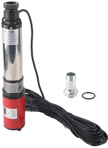 Aolidsive Bomba de agua solar de 48 V con motor de latón, altura de extracción de 55 m, caudal de 5 M3/hora para sistemas de riego y pozos profundos