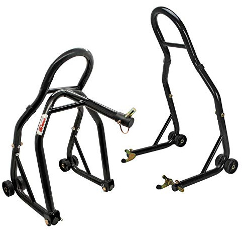 Extreme Max 5600.3223 Sport Bike Front & Rear Spool-Style Lift Stand with Triple Tree Attachment