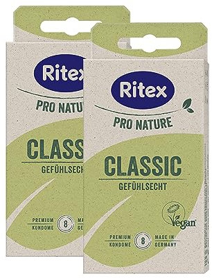 Ritex Pro Nature Classic Kondome - natürlich gefühlsecht - nachhaltig fair Made in Germany, 16 Stück
