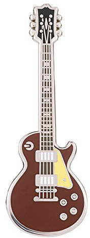Geepins Esmalte Pin en forma de Guitarra | Precioso Broche Les Paul | 52 mm | Úselo en una Mochila, Camisa, Chaqueta, Solapa, Sombrero o Corbata | Presentado en un hermoso Estuche de Guitarra
