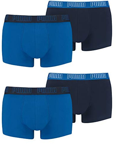 Puma Herren Shortboxer Unterhosen Trunks 4er Pack, Wäschegröße:M, Artikel:-003 True Blue