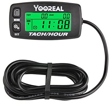 Yooreal digital varvräknare/timräknare, underhållsvarning, utbytbart batteri för grästraktorgenerator Minicykel motorsåg ATV utombordsmotor snöskoter