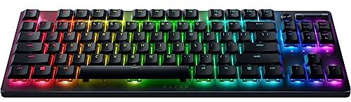 Razer DeathStalker V2 Pro Tenkeyless (Red Switch) - Wireless Low-Profile Optical Gaming Keyboard (Linear Optical Switches, HyperSpeed Wireless, Bluetooth 5.0) UK Layout | Black