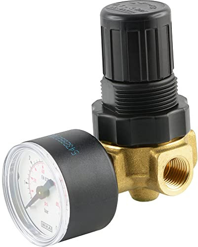 Fittingteile - Druckminderer für Wasser und Druckluft - Mini 330 l/min - Druckregler (Gewindegröße: G 1/8 - Regelbereich: 0,5-10 bar)
