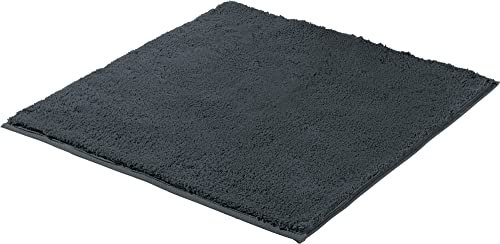 Erwin Müller WC-Vorlage ohne Ausschnitt Uni ULM - Baumwolle, kuschelig, rutschhemmend, für Fußbodenheizung geeignet - anthrazit Größe 60x60 cm