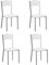 Shiito | Pack de 4 Sillas de Cocina | Asientos de Polipiel Blanco | Modelo SINTRA