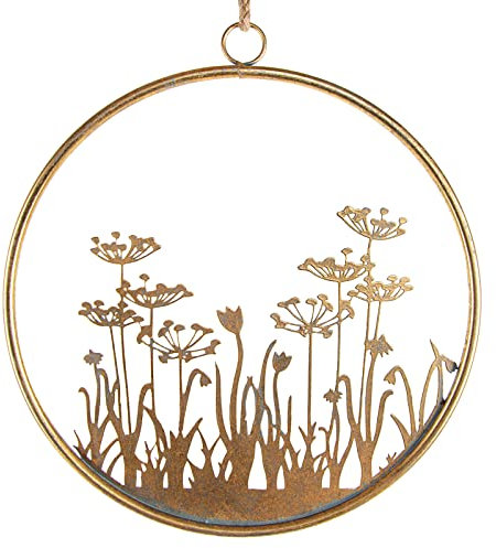 Logbuch-Verlag Türkranz Metall Gold Ø 31 cm Dekokranz Ostern Frühling Kranz zum Aufhängen für Wand & Tür