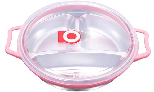 RHBHY Piatto Piatti DivisiPiattino Lavabili In Lavastoviglie E Microonde (19CM, Rosa)