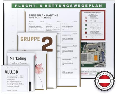 SCHILDER Systeme - ALU.3K Türschilder/Büroschilder in 5 Farben - 5er Pack – A6 bis A3 - Einfache Selbstbeschriftung – Klebemontage (105 x 148 mm (DIN A6), Silber eloxiert)