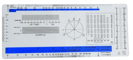 ECG Règle ECG Étudiant Pocket Guide de référence Électrocardiogramme Règle Cardiogramme Règle Transparente Souple Règle ECG Règle Horizontal Badge Carte Poche Guide de Référence ECG