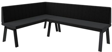 FURNISTAR Eckbank Akiko Metal A - Eckbankgruppe für Ihrem Esszimmer, Küche modern, Sitzecke, Essecke. Perfekt für Küche, Büro und Rezeption. Solide und Starke Verarbeitung. (142x196-Links-Inari100)