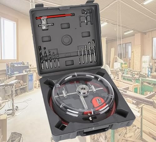 1-5/8 a 8 (40-200mm) Sega a Tazza Circolare Regolabile, Sega a Tazza a Doppia Lama, Kit di Frese per Seghe a Tazza con Protezione Antipolvere in ABS, per Realizzare Luci da Incasso