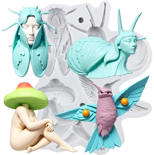 MINFEIDMS fågelfondant formar svamp silikon form snigel godisform för tårta dekoration choklad cupcake-toppare sockerpasta polymerlera