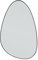 Home Selections Irregular Wall Mirror Black 40 x 60cm, Asymmetrical Pebble Mirror, Metal Framed, Wall Mounted