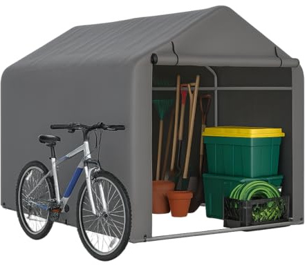 Fahrradgarage & Geräteschuppen – 160x220x165 cm Outdoor Lagerzelt mit Windschutz, wasserdicht & stabil für Garten (160x220x165 cm)