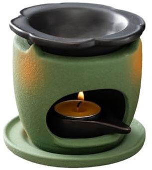 Service à fondue au chocolat, tasse à chocolat en céramique avec support, bol chauffe-beurre polyvalent, caquelon à fondue au fromage for cafés, restaurants et maisons