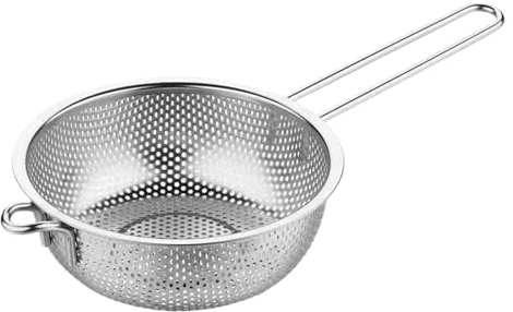 Quorvex Coladores De Alimentos Para Cocina,Acero Inoxidable Con Mango Tamiz - Coladores Y Escurridores Suministros De Cocina | Para Fruta Verdura Pasta Fideos Ensalada Patatas Fritas Cocinar Lavar