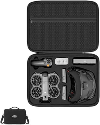 Lokyoyo Transportfodral för DJI Neo 2 Motion Fly More Combo, bärbar resväska med axelrem för glasögon N3, RC Motion 3, laddningshubb och andra dronestillbehör, 41 x 29 x 13.5 cm