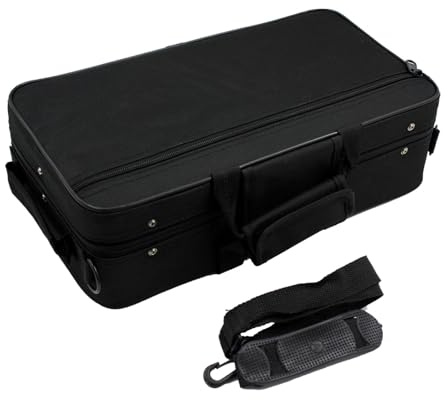 Professionelle Klarinetten-Tasche strapazierfähigem Oxfordstoff mit verstellbarem Schultergurt gepolstertem Innenfach für sicheren Instrumententransport (Black, 36x20cm)