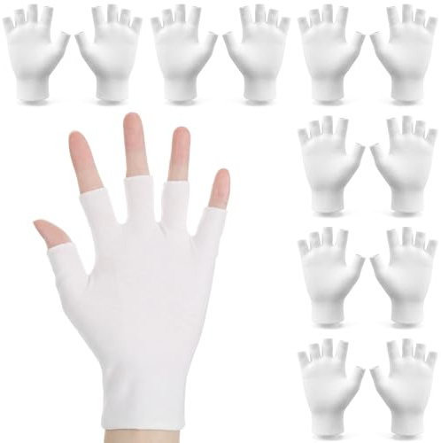 Mabor 6 Pairs Eczema Gloves, White Fingerless Cotton Gloves | Eczema for Dry Hands Sleeping, Eczemas Relief, Quilting Glove for Women Men