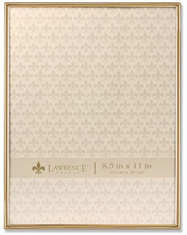 Lawrence Frames 8.5W x 11-Inch H Simply Gold Metal Picture Frame (670081)