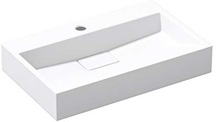 doporro Waschbecken Aufsatzwaschbecken Mineralguss Hängewaschbecken mit Nano-Beschichtung inkl. Ablaufgarnitur Col19