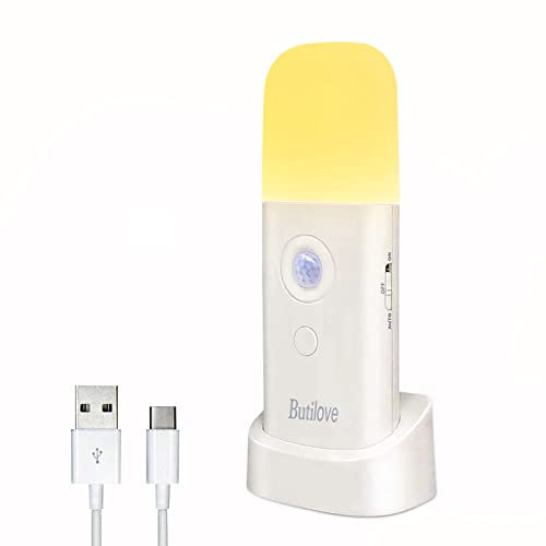 Nachtlicht mit Bewegungsmelder, wiederaufladbar, tragbar, mit USB-Kabel, kabellose Wandleuchte mit automatischem Ein- und Ausschalten, für Schrank, Kleiderschrank, Küche, Treppe, Schlafzimmer