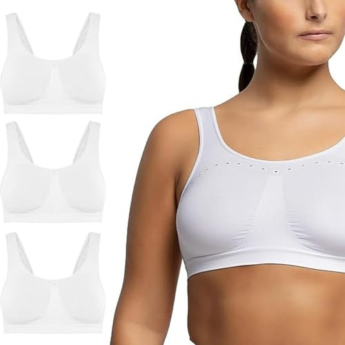 POMPEA 3 Pezzi Reggiseno Senza Ferretto e Senza Cuciture con Sistema di Sostegno, Brassiere Morbida ed Elastica con Spalla Larga
